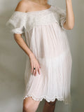 Antique Edwardian Night Dress & Crochet Collar