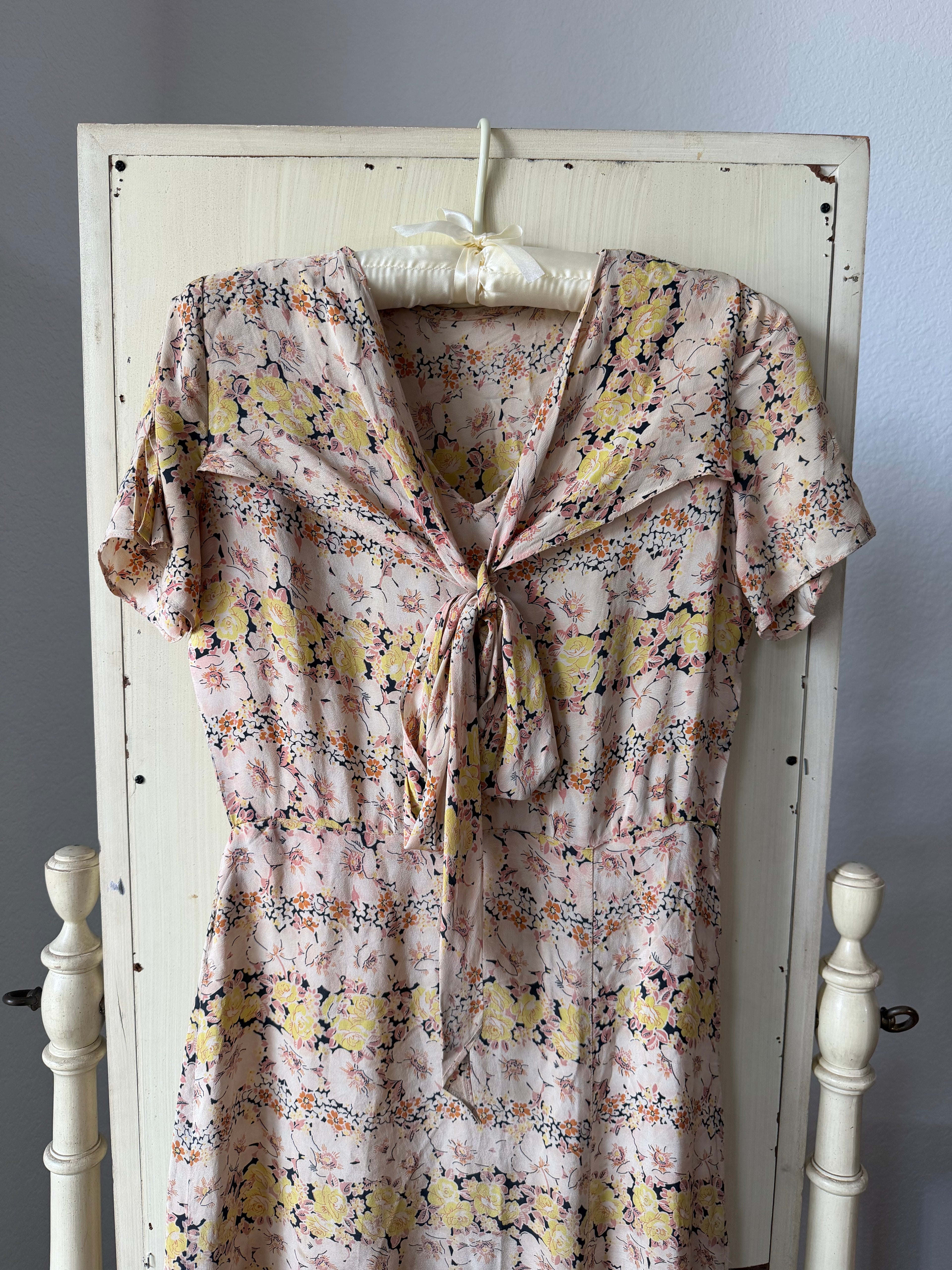 Depression Era Silk Dress