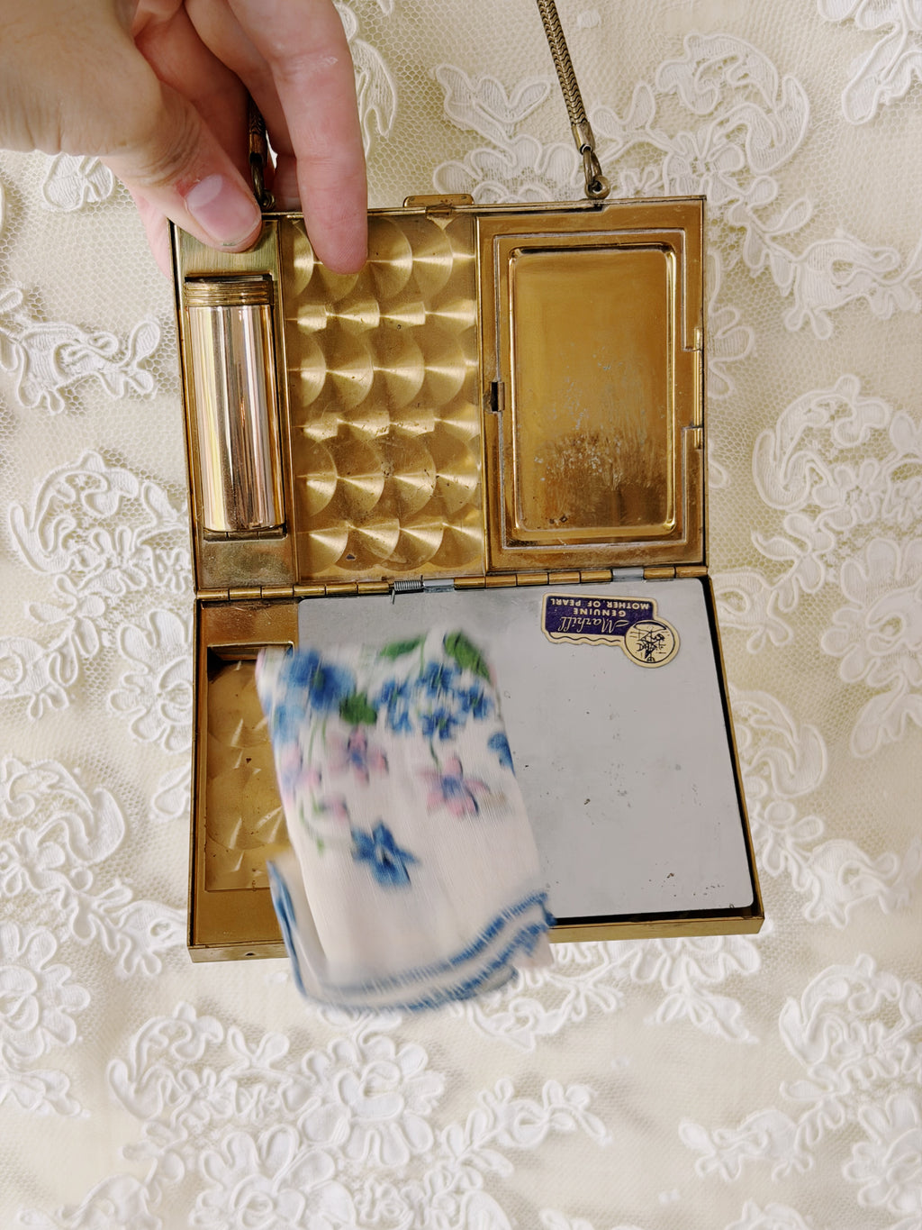 Vintage Mother of Pearl Compact