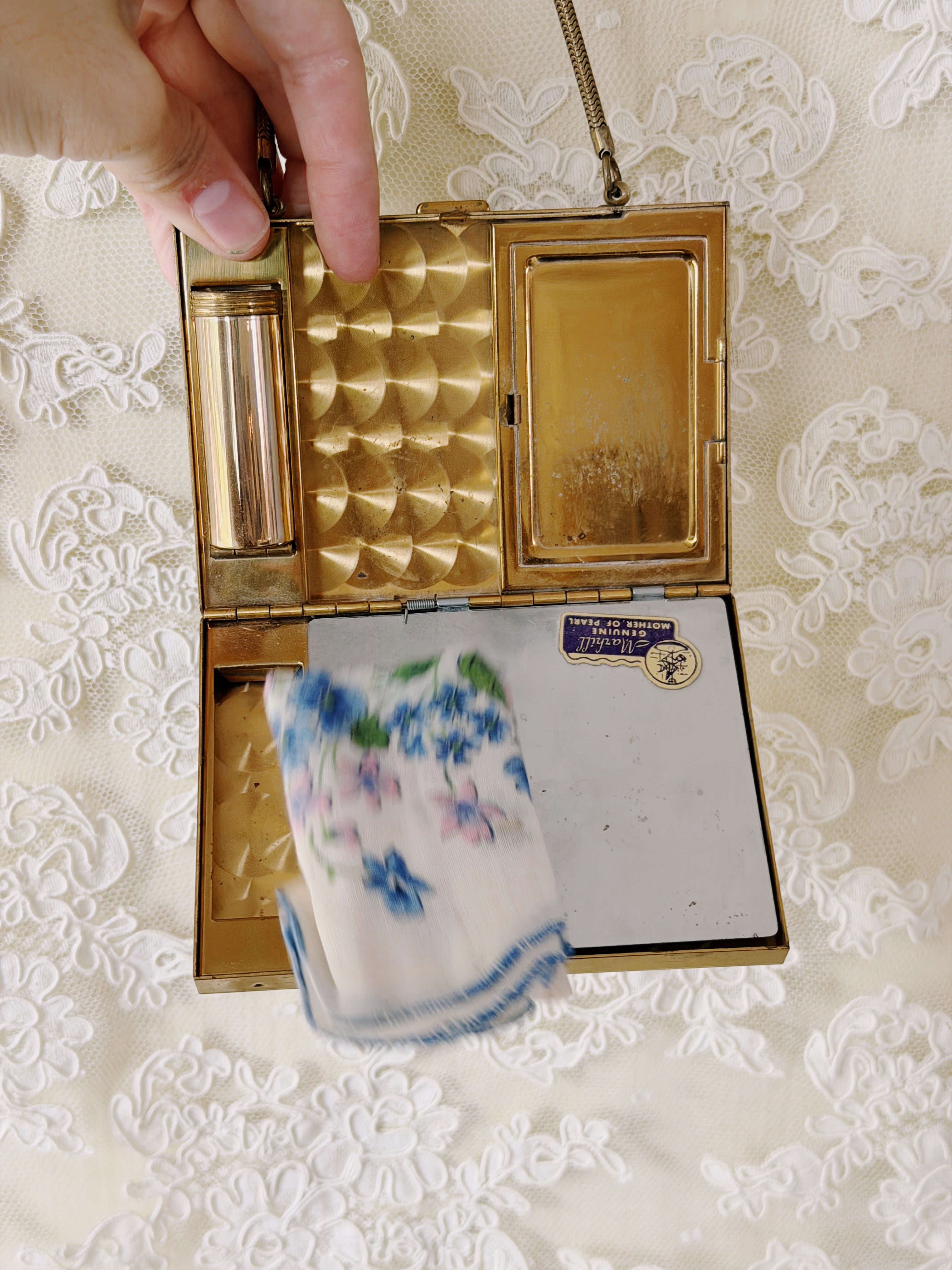 Vintage Mother of Pearl Compact