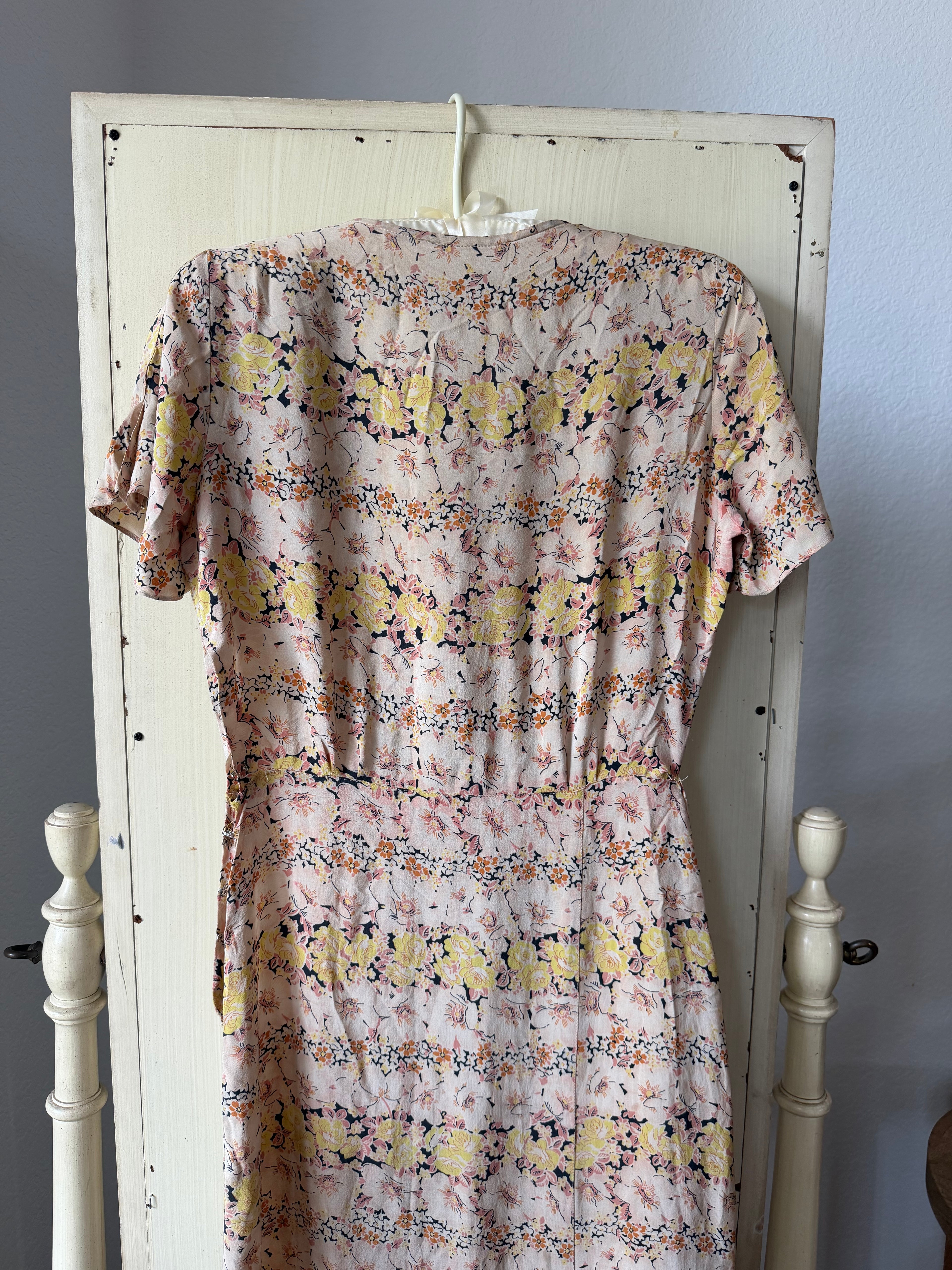 Depression Era Silk Dress