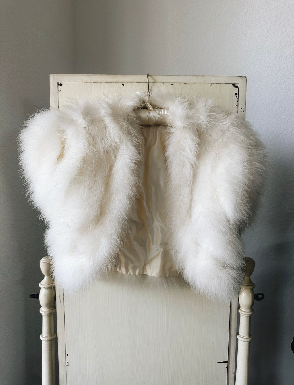 Vintage White Feather Cape