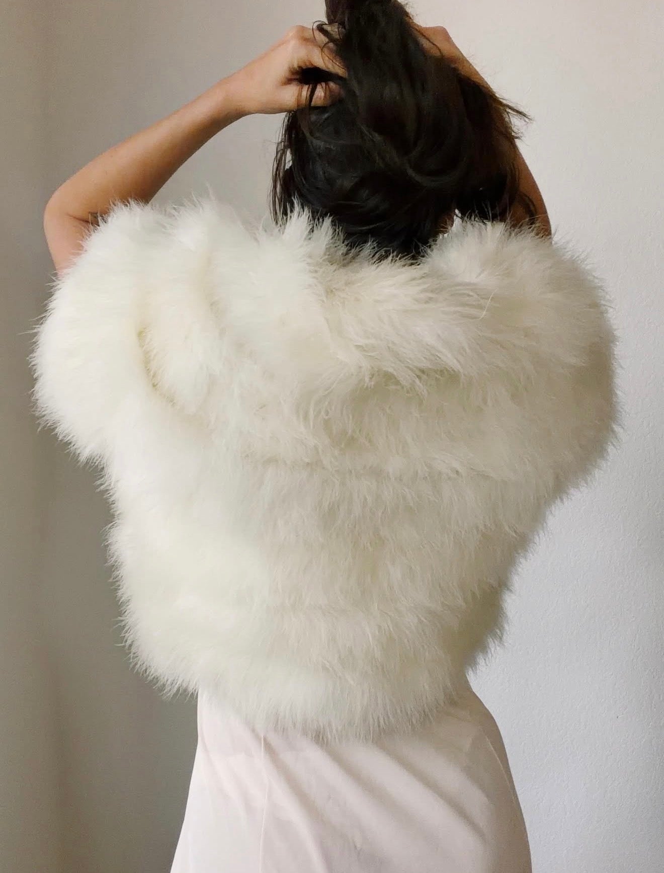 Vintage White Feather Cape